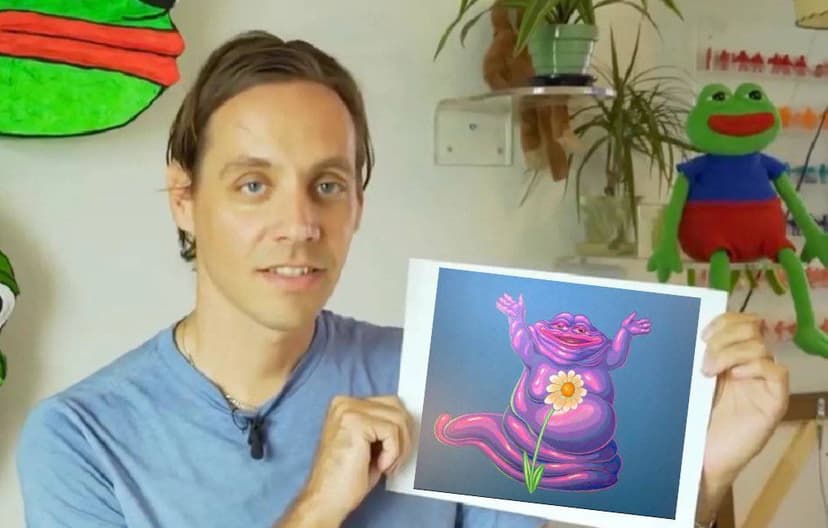 Matt Furie holding print